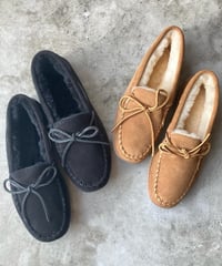 【SALE】<men>MINNETONKA(ミネトンカ)シープスキン　ハードソール　モカシン 3746/ゴールデンタン、ブラック●送料無料●