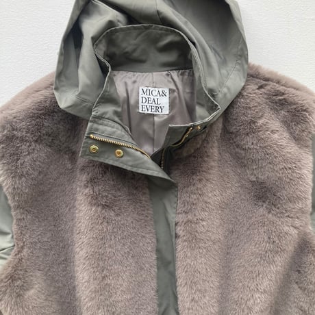 MICA&DEAL (マイカアンドディール) フーデットファードッキングコート