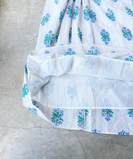 <women>ne Quittez pas(ヌキテパ) Cotton Jacquard Iberis Print Embroidery Dress (010541GR4)●送料無料●