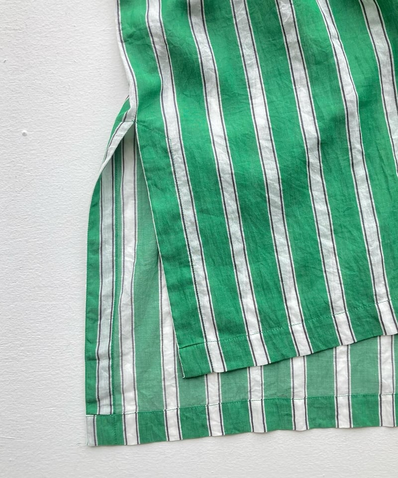 ヌキテパ　COTTON STRIPE グリーン women>ne Quittez pas(ヌキテパ) Cotton Voile Stripe