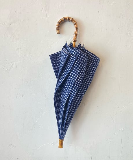 <unisex>Bon Bon Store(ボンボンストア)　ドローイングチェック長傘(晴雨兼用)／ネイビーチェック　送料550円