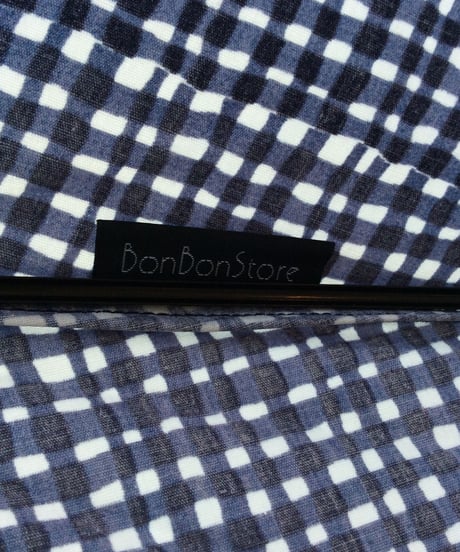 <unisex>Bon Bon Store(ボンボンストア)　ドローイングチェック長傘(晴雨兼用)／ネイビーチェック　送料550円