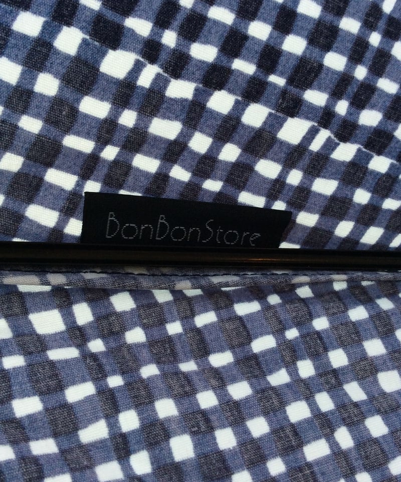 【新品未使用】Bon Bon Store 傘 ドローイングチェック ドローイングチェック折りたたみ傘（ネイビー） - BonBonStore Online Shop