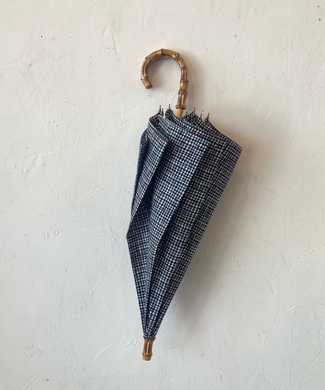 <unisex>Bon Bon Store(ボンボンストア)　ドローイングチェック長傘(晴雨兼用)／ブラック　送料550円