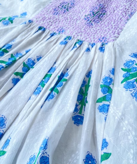 <women>ne Quittez pas(ヌキテパ) Cotton Jacquard Iberis Print Embroidery Dress (010541GR4)●送料無料●