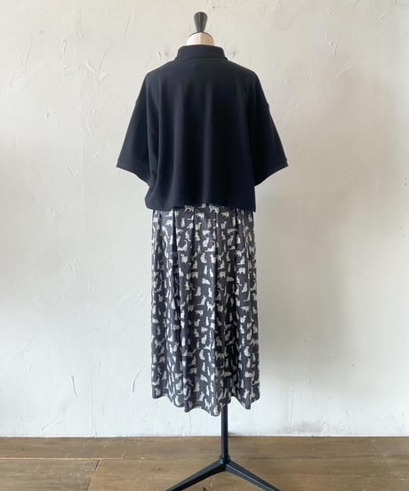 LIBERTY 猫プリント コットンギャザースカート　 Vent d’ouest(ヴァンド ウエスト)  リバティタナローン＜Meow＞(ミャオウ)  ●送料無料●