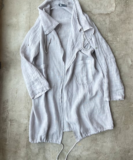 <women> M Made in Italy(エム メイドイン イタリー) リネン ロングカーディガン(17-9679W) cloud ●送料無料●