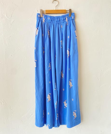 <women>ne Quittez pas(ヌキテパ) Cotton Voile Jasmine Embroidery Gather Pants（010661WT3) ●送料無料●