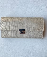 <unisex>isola（アイソラ）パイソン×ゴールド箔 サントリーニ/束入れ三段錠(6801)●送料無料●