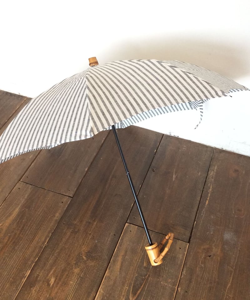 シュールメール　日傘　リネン ストライプ 楽天市場】【SALE】SUR MER（シュールメール） リネン日傘（日本