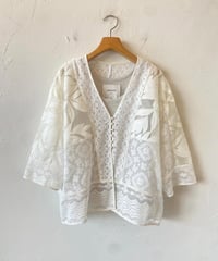 WHYTO.(ホワイト) レースコンビ カーディガン (WHT26HBL4089) ●送料無料●
