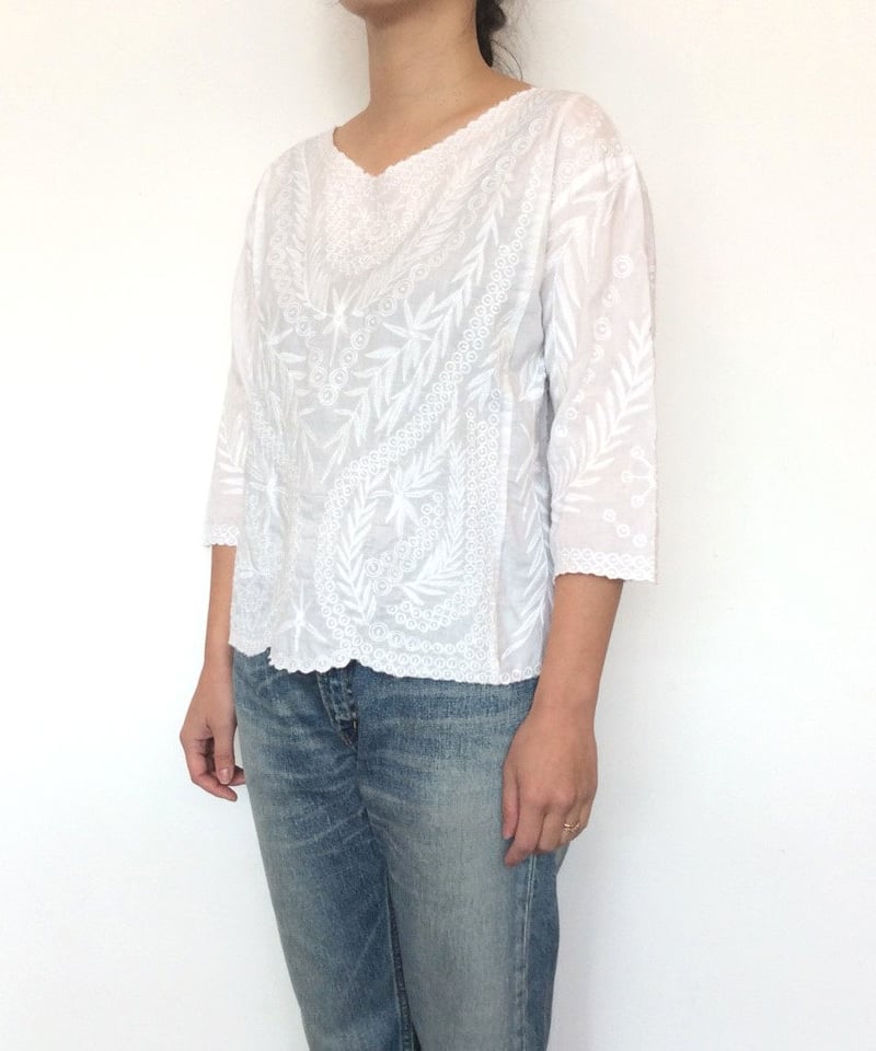 women> NOMBRE IMPAIR(ノンブルアンペール)総刺繍コットンV