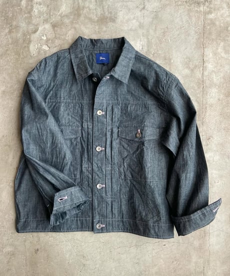 <women> Yarmo(ヤーモ) Indigo Chambray Work Jacket YAR-26SS-J29  / ピンク ●送料無料●
