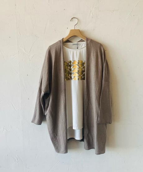 【SALE】<women>evam eva (エヴァム　エヴァ ) ノルマンディーリネン ニットローブ(E231K113) /アイボリー、グレージュ●送料無料●