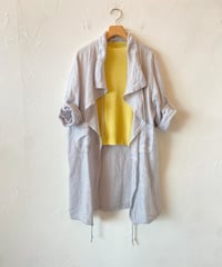 <women> M Made in Italy(エム メイドイン イタリー) リネン ロングカーディガン(17-9679W) cloud ●送料無料●