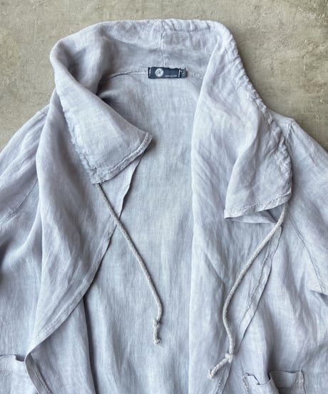 <women> M Made in Italy(エム メイドイン イタリー) リネン ロングカーディガン(17-9679W) cloud ●送料無料●