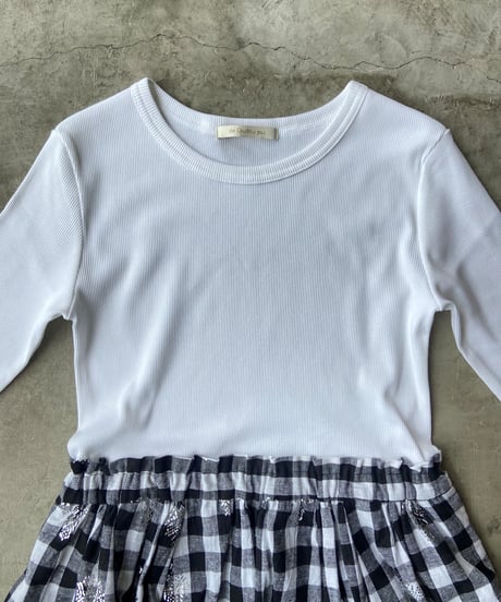 【SALE】<women> ne Quittez pas(ヌキテパ) Cotton Linen Foil Print Rib Combi Dress（010451GV1） ●送料無料●