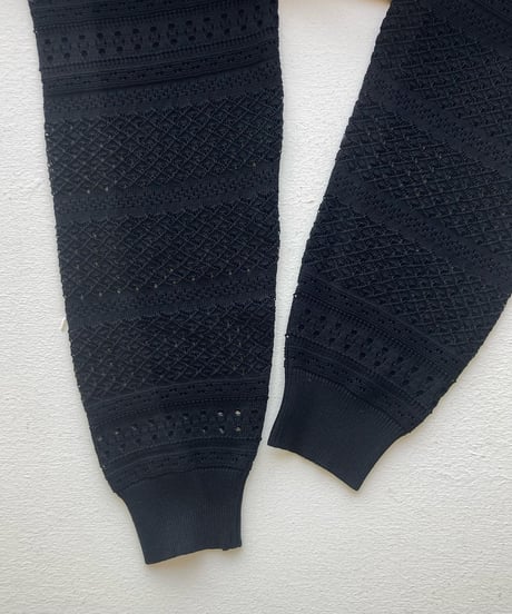 【SALE】 <women>Porter des boutons(ポルテデブトン) 透かし編みニットレギンス(P-23128)/ブラック●クリックポストにて発送 送料無料●