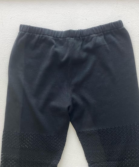 【SALE】 <women>Porter des boutons(ポルテデブトン) 透かし編みニットレギンス(P-23128)/ブラック●クリックポストにて発送 送料無料●