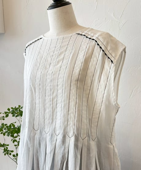 【SALE】Liyoca(リヨカ) コットンシフォン・配色ピコレース×タック ペプラムブラウス  ●送料無料●