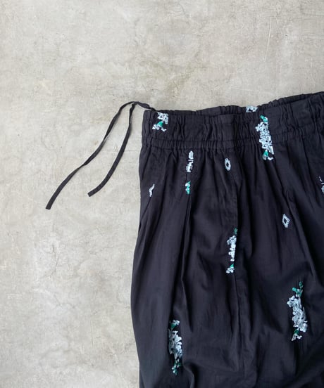 <women>ne Quittez pas(ヌキテパ) Cotton Voile Jasmine Embroidery Gather Pants（010661WT3) ●送料無料●
