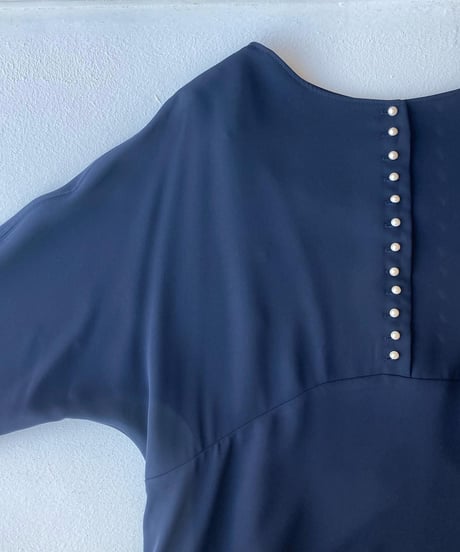 <women>WHYTO.(ホワイト) パールボタン2wayワンピース WHT22FOP4009/ネイビー 38size