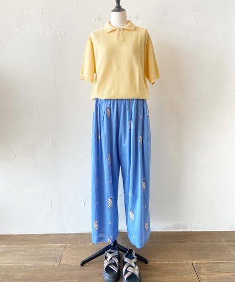 <women>ne Quittez pas(ヌキテパ) Cotton Voile Jasmine Embroidery Gather Pants（010661WT3) ●送料無料●
