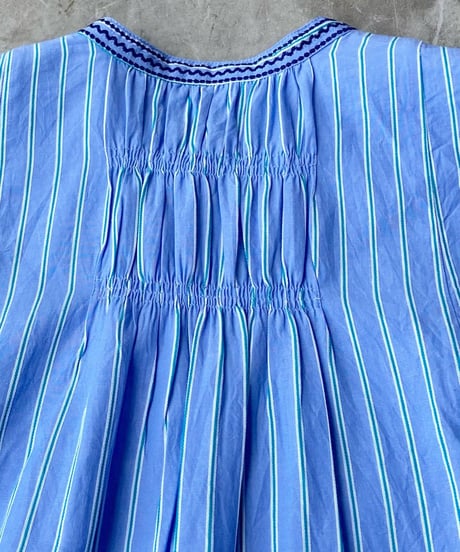 <women>ne Quittez pas(ヌキテパ)Poplin Stripe Flower Embroidery Sleeveless Dress(010561WR2)●送料無料●