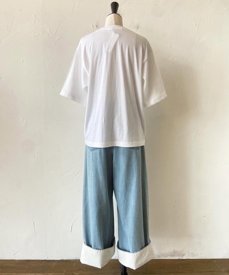 <women>Porter des boutons(ポルテデブトン) Petite fleurドゥーブルTシャツ(P21-3-035-02)  ホワイト ●送料無料●