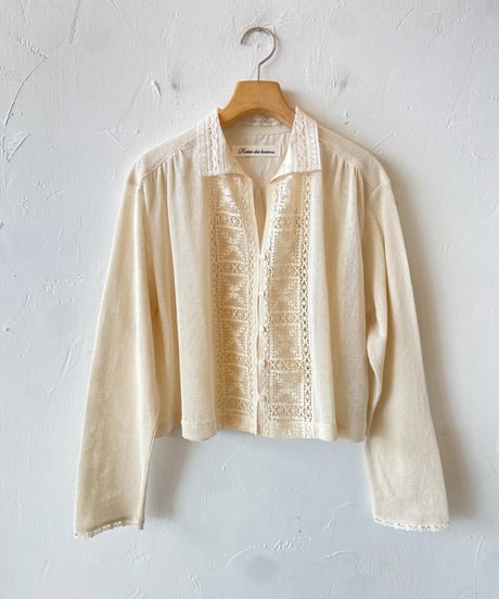 <women>Porter des boutons(ポルテデブトン) レースブラウス (P21-3-010-03)  エクリュ ●送料無料●