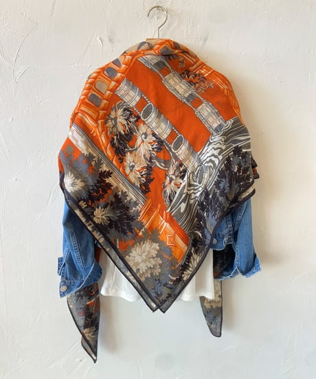 【SALE】<unisex>INOUI EDITIONS(イヌイ エディションズ) SQUARE CARRE 130 MANUFACTURE ウールスカーフ CA222MA08 ●送料無料●