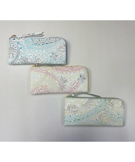 レインボーペイズリー柄L字長財布