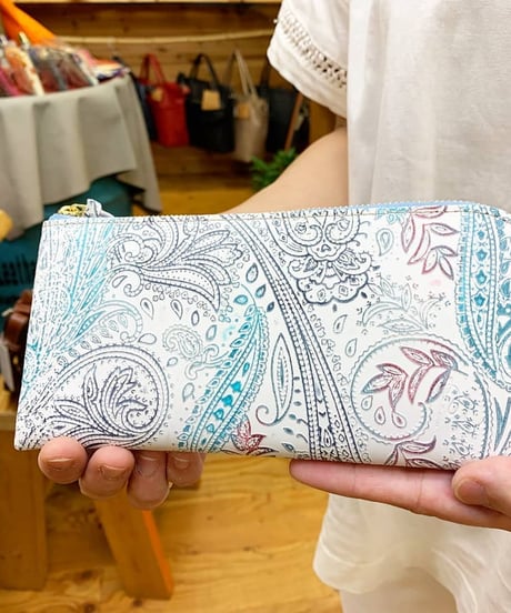 レインボーペイズリー柄L字長財布