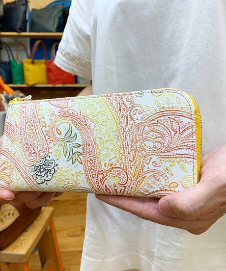 レインボーペイズリー柄L字長財布