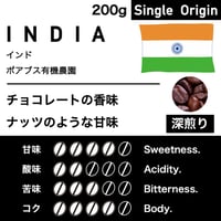 200g【深煎り】インド　ポアブス有機農園