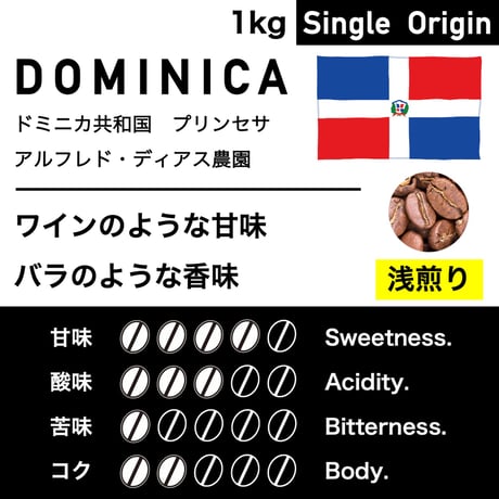 1kg【浅煎り】ドミニカ共和国　アルフレド・ディアス農園