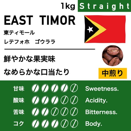 1kg【中煎り】東ティモール　レテフォホ　ゴウララ