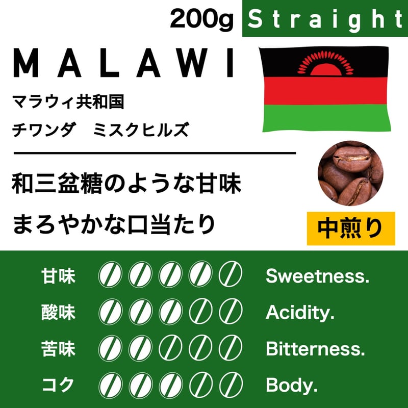 200g【中煎り】マラウィ共和国 AB ミスクヒルズ | KARUIZAWA COFFEE C