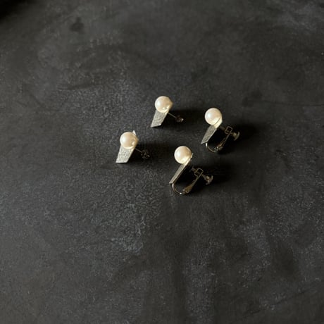 SILVER999 Pentagon パール ピアス／イヤリング