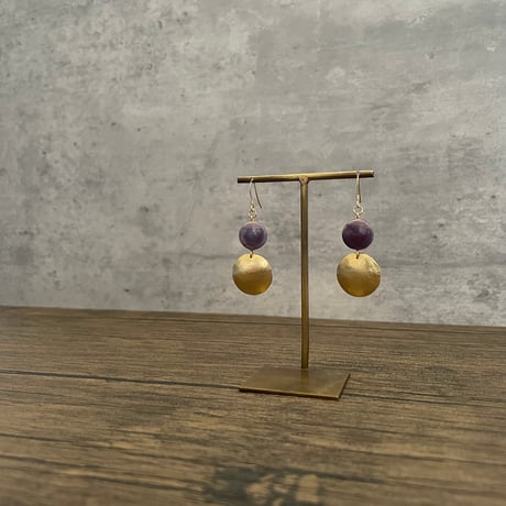 glass × circle brass   < ピアス / イヤリング >
