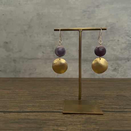 glass × circle brass   < ピアス / イヤリング >