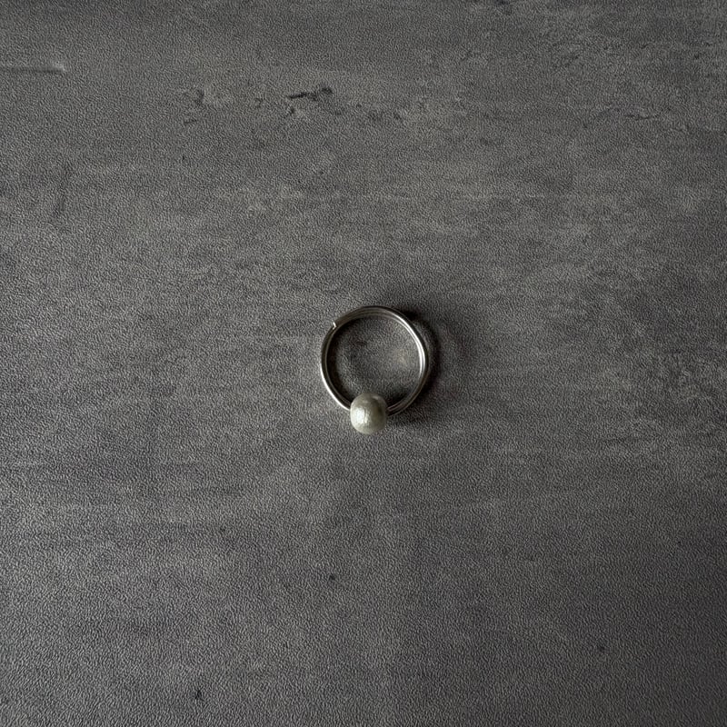 けろけろ３６ silver999 kurukuru pearl ring | IRONO Handwork