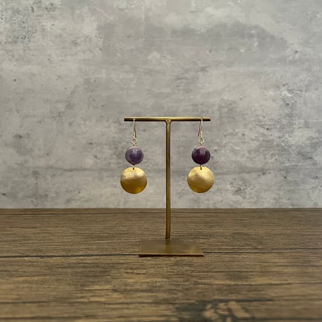 glass × circle brass   < ピアス / イヤリング >
