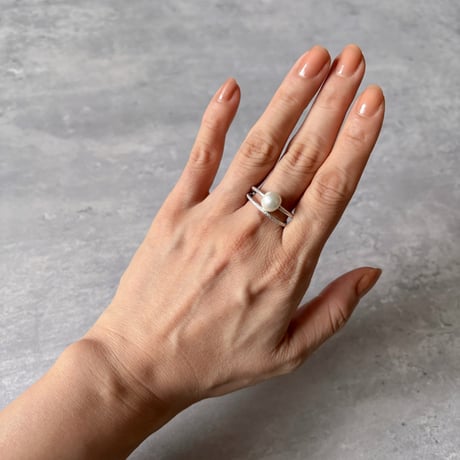 silver999 kurukuru pearl ring