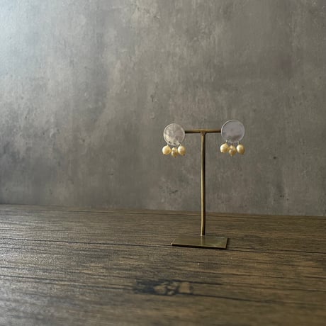 silver999 circle three pearl <ピアス / イヤリング>
