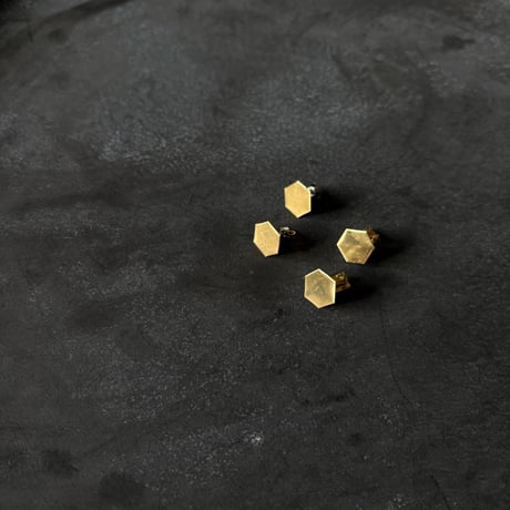 真鍮brass hexagon mini  ピアス／イヤリング