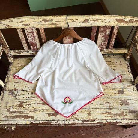 made in Hungary triangle hem embroidery tunic