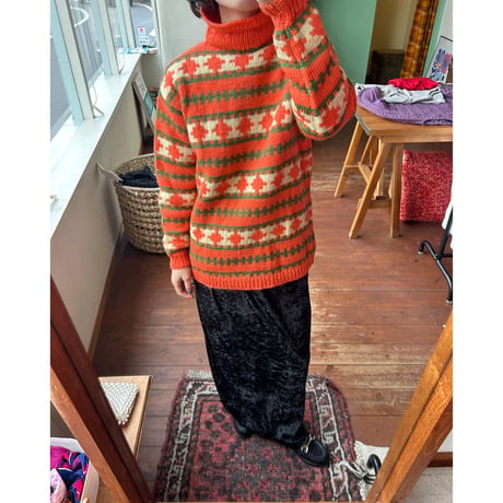 high neck design sweater