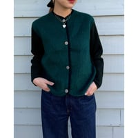 green shaggy knit jacket