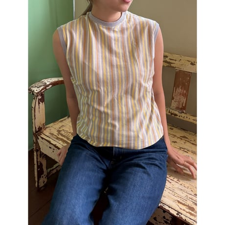 stripe sleeveless tops